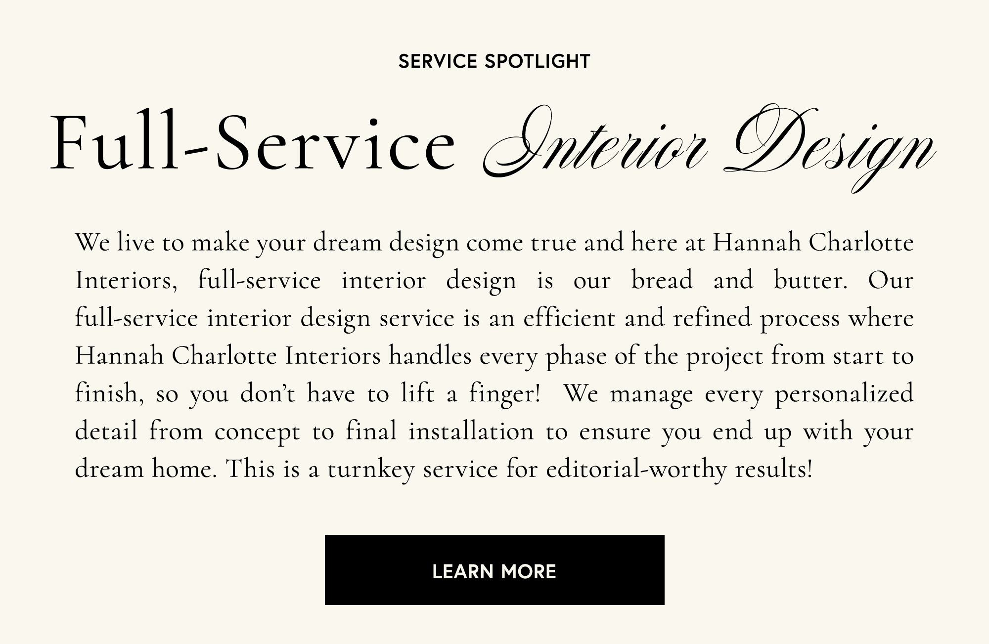 Full service interior design